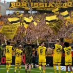 Serhou Guirassy merayakan gol bersama rekan-rekannya di laga Dortmund vs Al Ahly, 16 besar Piala Dunia Antarklub 2025