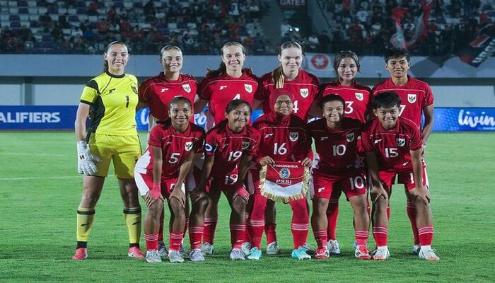 Timnas Indonesia Putri saat berjuang menghadapi Chinese Taipei di Kualifikasi Piala Asia 2026